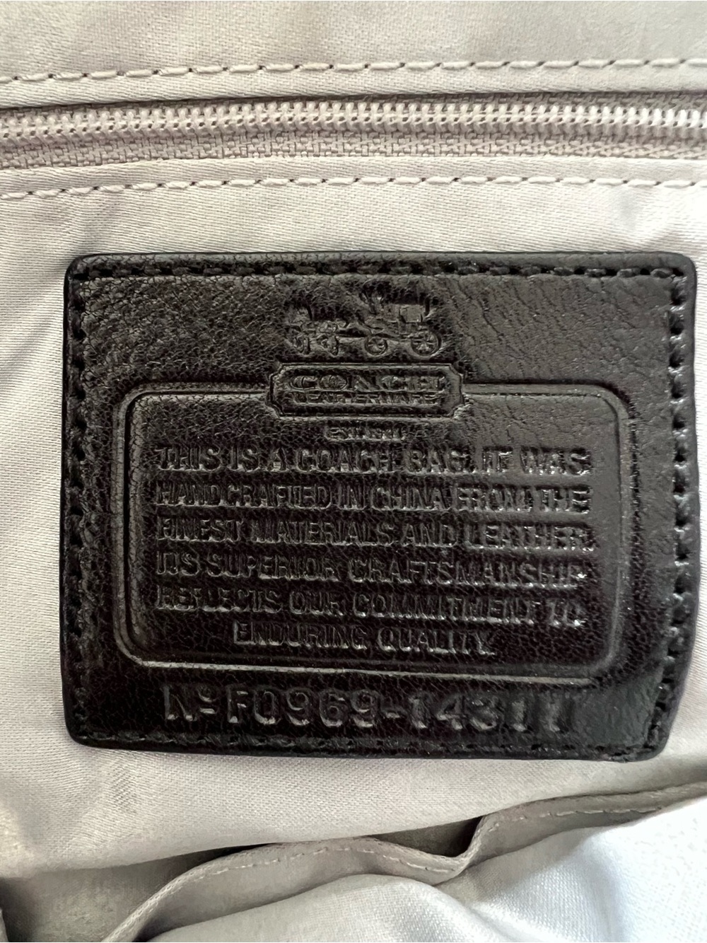Coach Black Patchwork Leather Shoulder Bag with Circular Accents - Picture 10 of 10